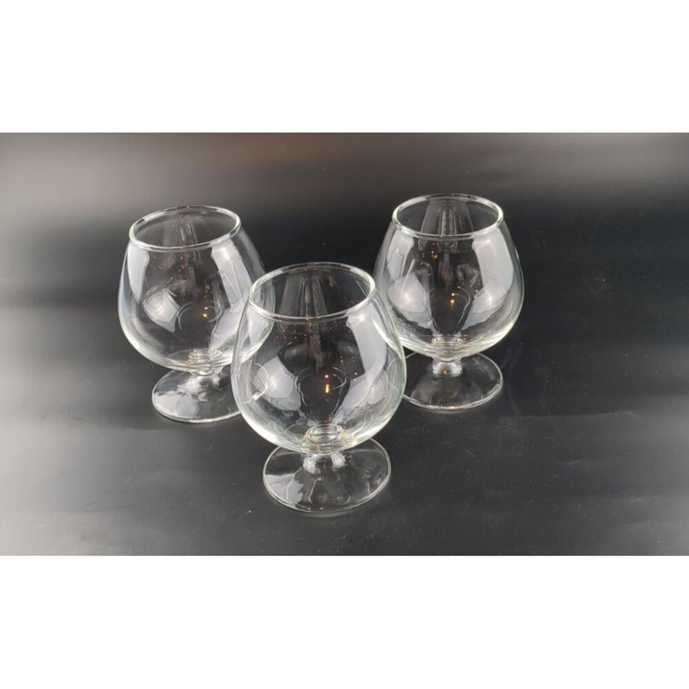 Set of 3 VTG Brandy Cognac Glasses 4.75 in‎ Tall 2.5 in Wide 12 oz Classic MCM